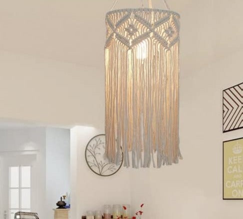 Beautiful Macrame Hanging Lamp For Home Decor - Leechoo